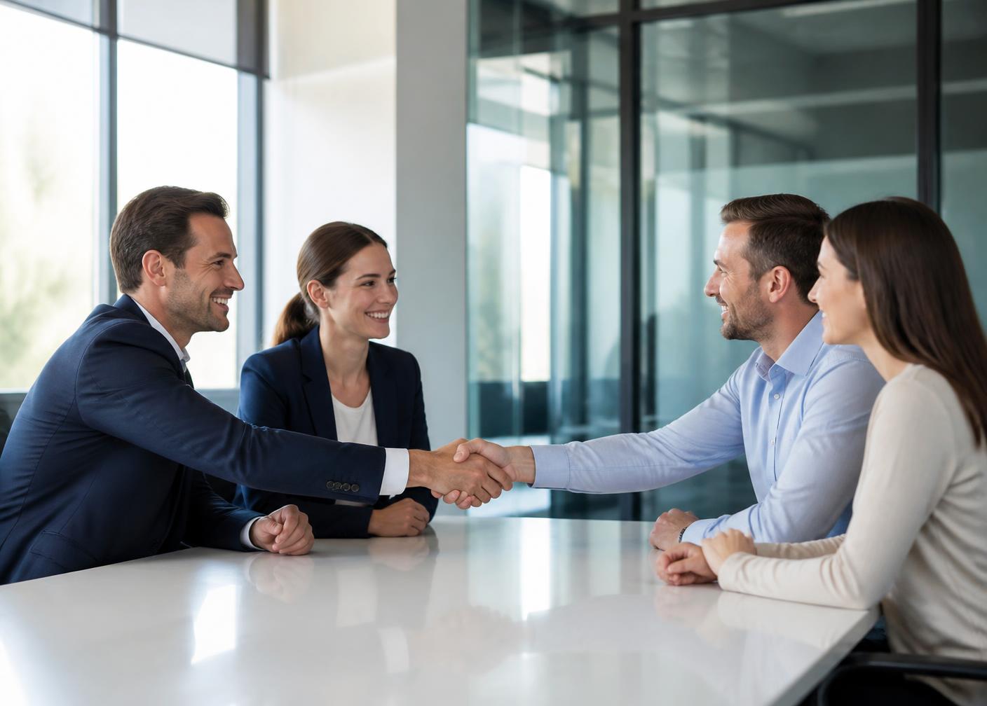 Professional partners meeting with a client